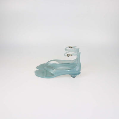 Chloe Blue TPU Jelly Ankle Strap Thong Sandals