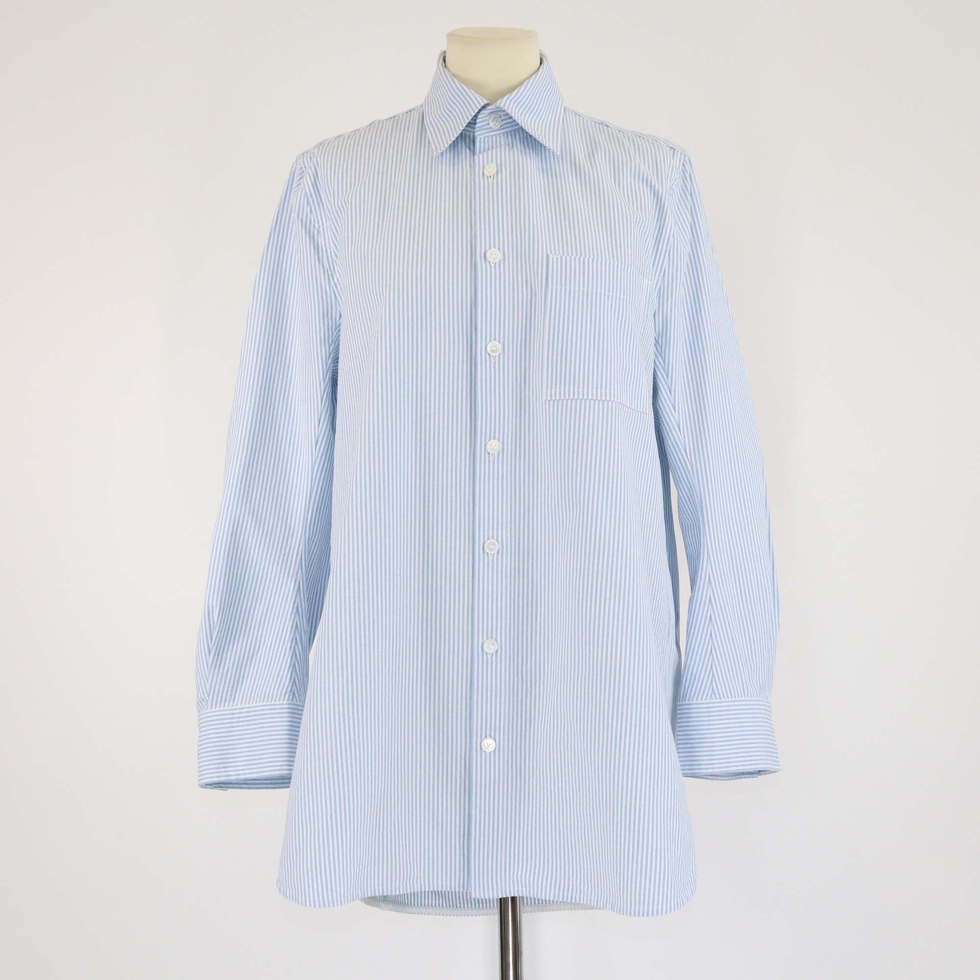 Bottega Veneta Blue/White Pin Stripe Long Sleeve Shirt Womens Bottega Veneta 