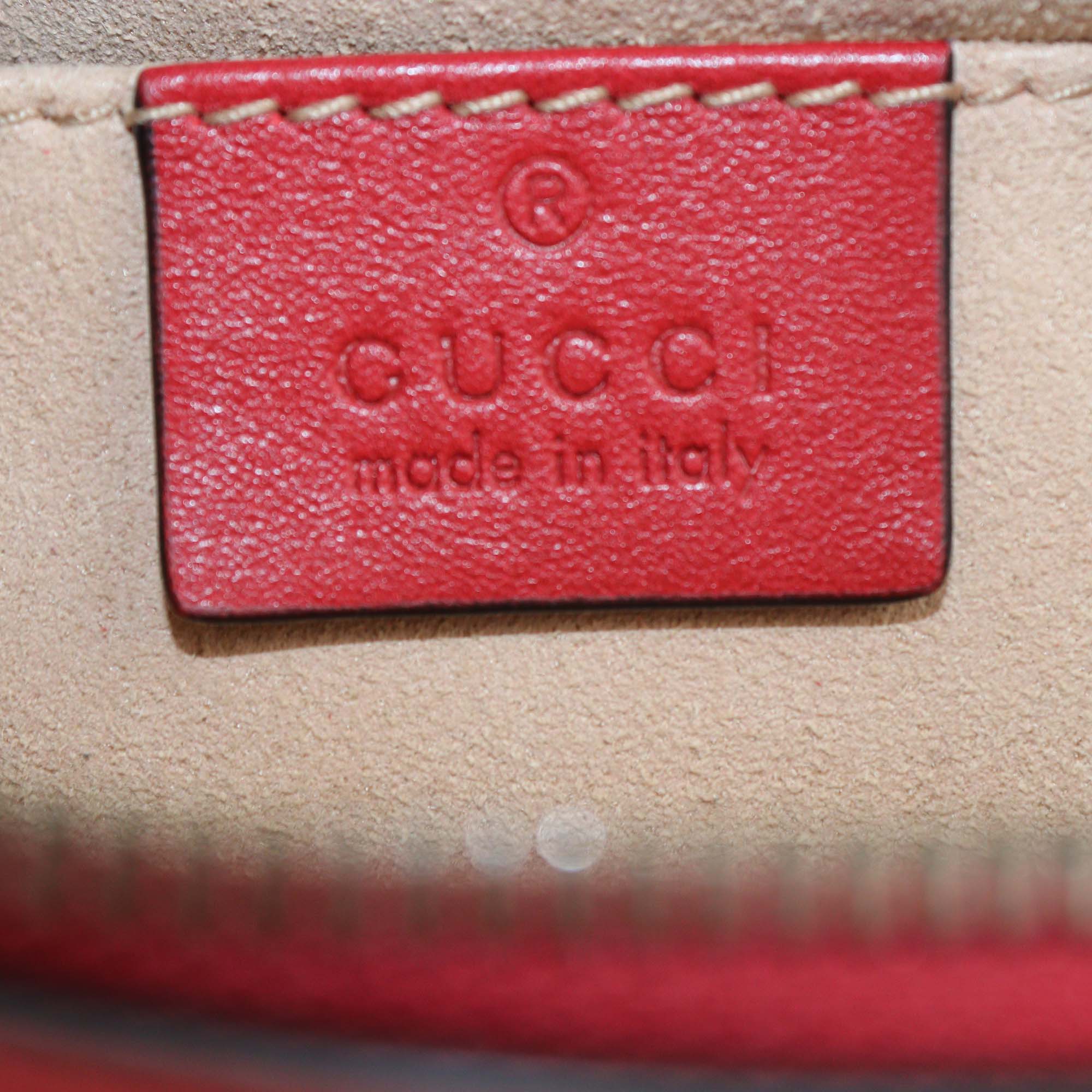 Gucci Red Matelasse Leather Mini GG Marmont Belt Bag
