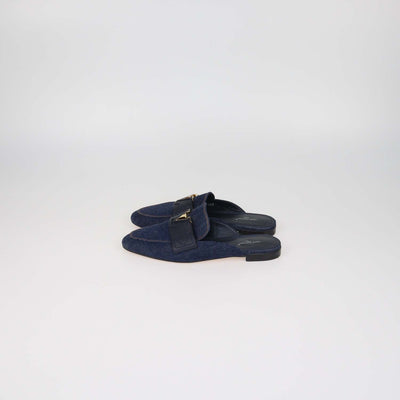 Louis Vuitton Dark Blue Denim LV Mare Open Back Mules