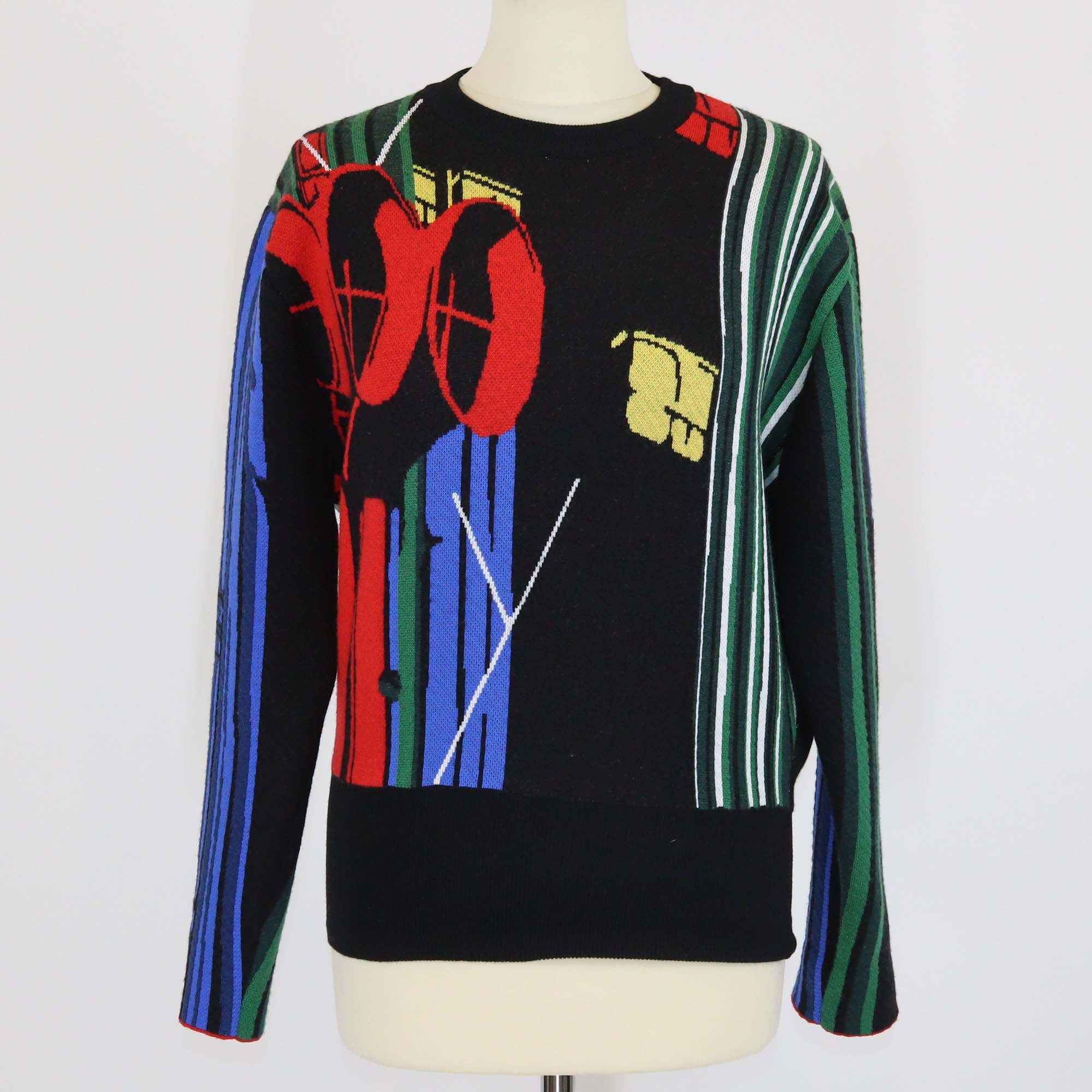 Louis Vuitton Black Wool Blend Printed Long Sleeve Sweatshirt