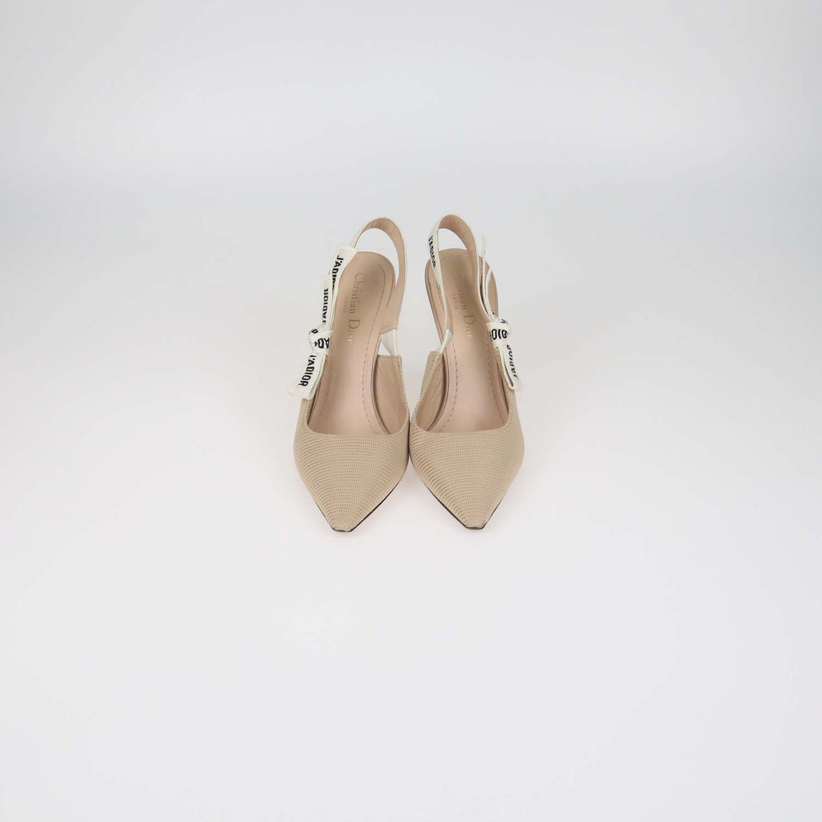 Christian Dior Nude Technical Fabric J'Adior Slingback Pumps