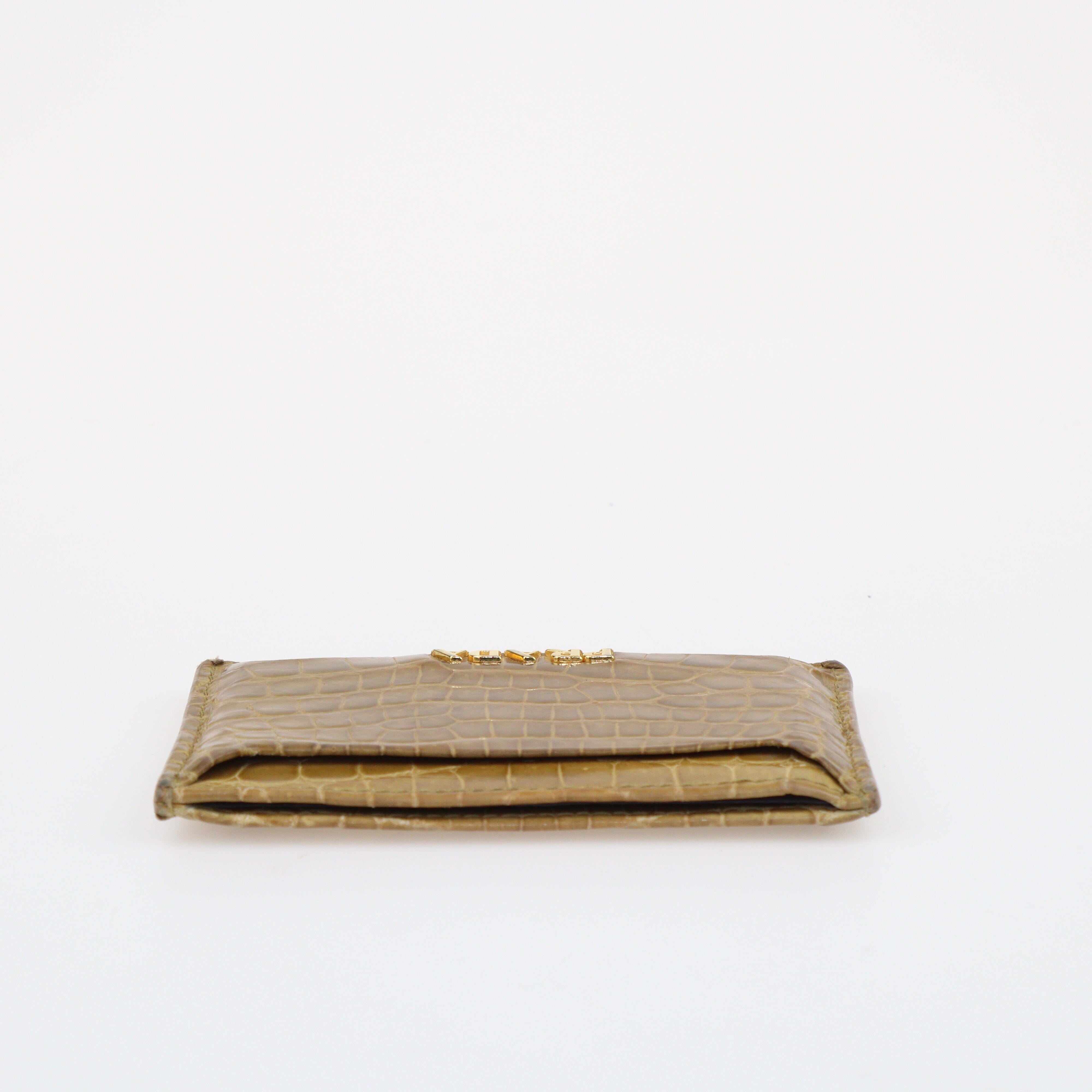 Sabbia Crocodile Card Holder Accessories Prada 