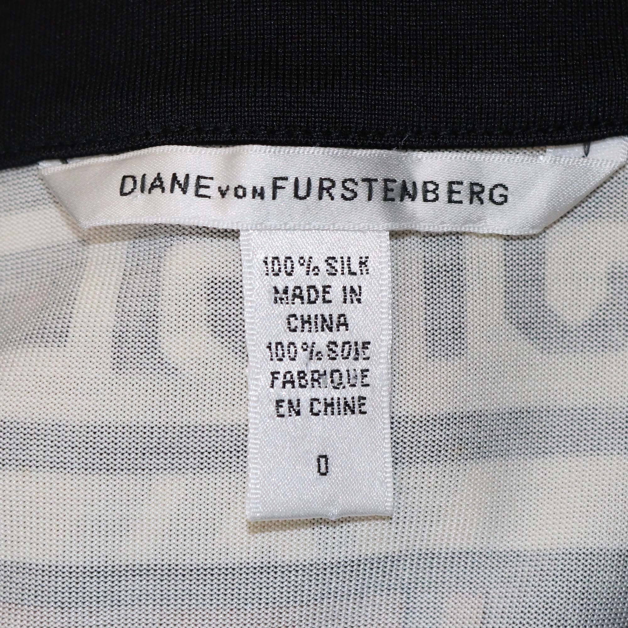 Diane Von Furstenberg Multicolor Printed V Neck Short Sleeve Mini Dress Womens Diane Von Furstenberg 