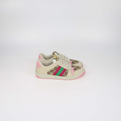 Gucci Multicolor Nubuck and Crystal GG Canvas Screener Sneakers