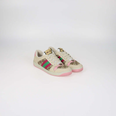 Gucci Multicolor Nubuck and Crystal GG Canvas Screener Sneakers