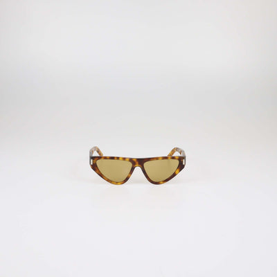 Saint Laurent Brown Tortoise Acetate Cat Eye Sunglasses