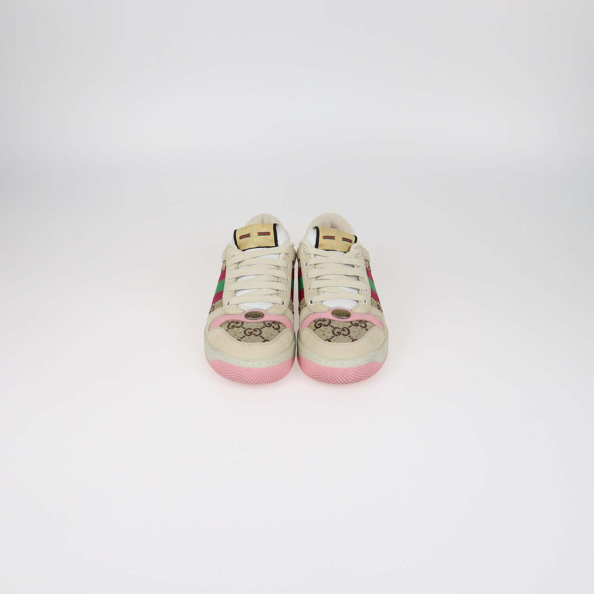 Gucci Multicolor Nubuck and Crystal GG Canvas Screener Sneakers