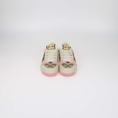 Gucci Multicolor Nubuck and Crystal GG Canvas Screener Sneakers