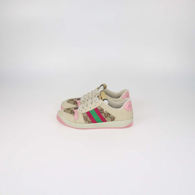 Gucci Multicolor Nubuck and Crystal GG Canvas Screener Sneakers