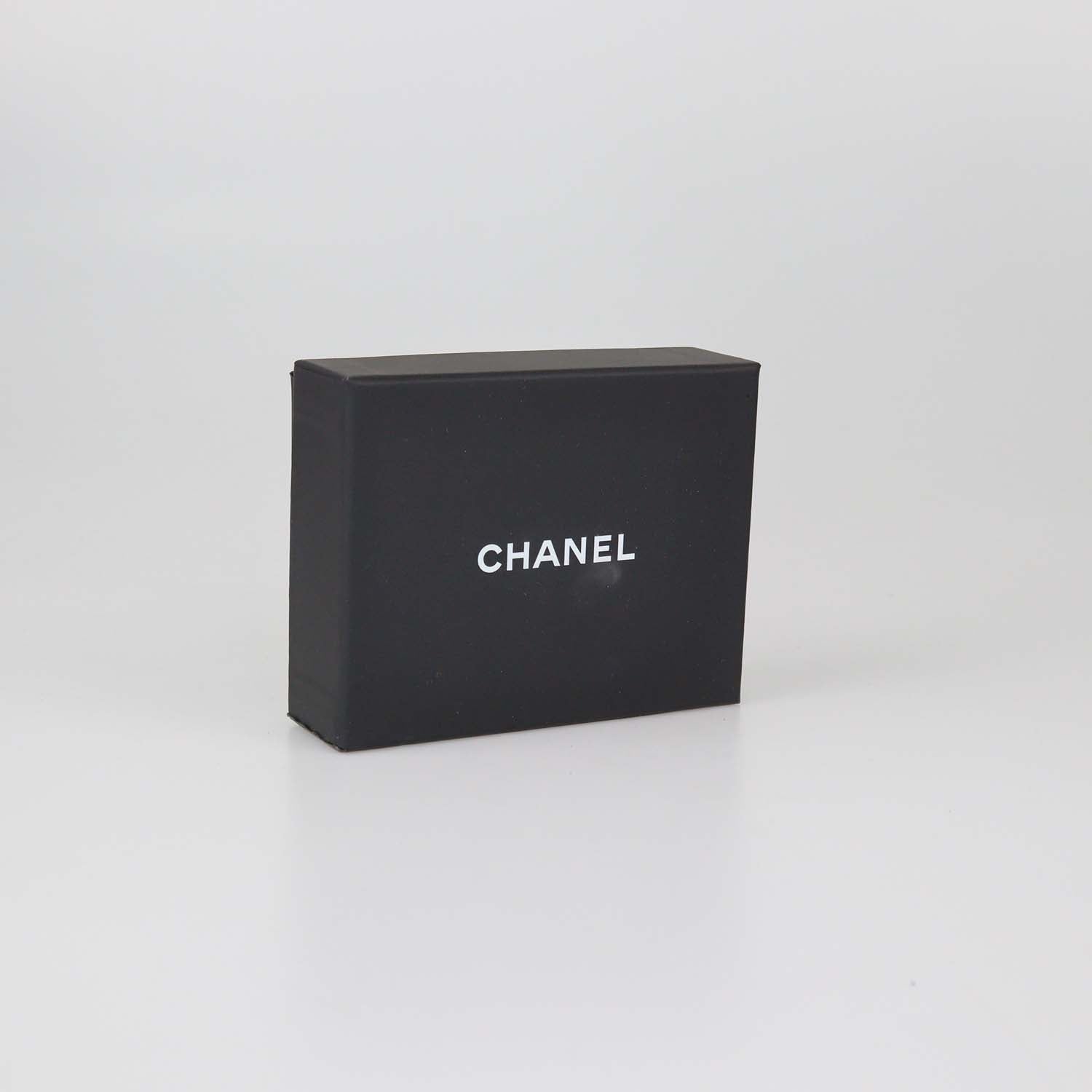 Chanel Silver Tone Metal Crystal CC Logo Pin Brooch