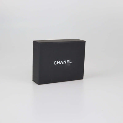 Chanel Silver Tone Metal Crystal CC Logo Pin Brooch