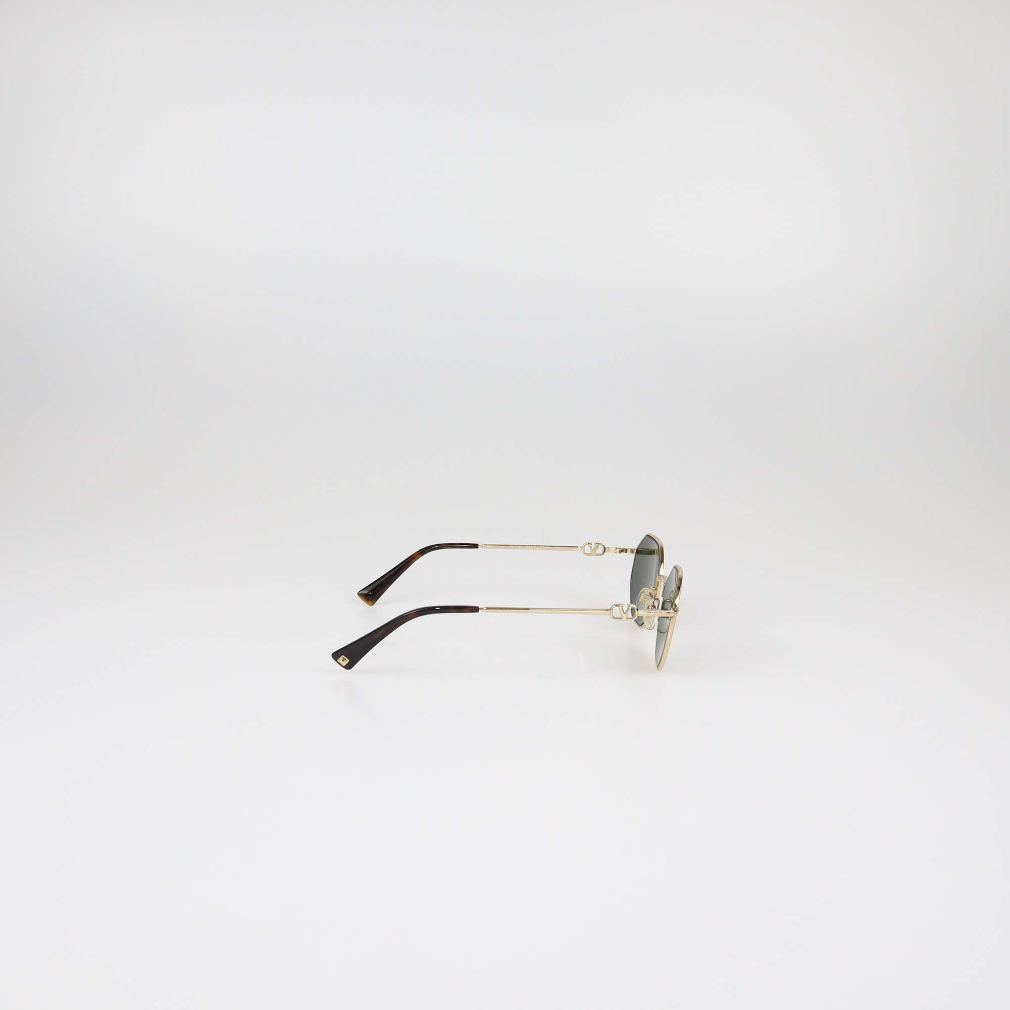 Valentino Grey/Gold Metal Octagonal Sunglasses