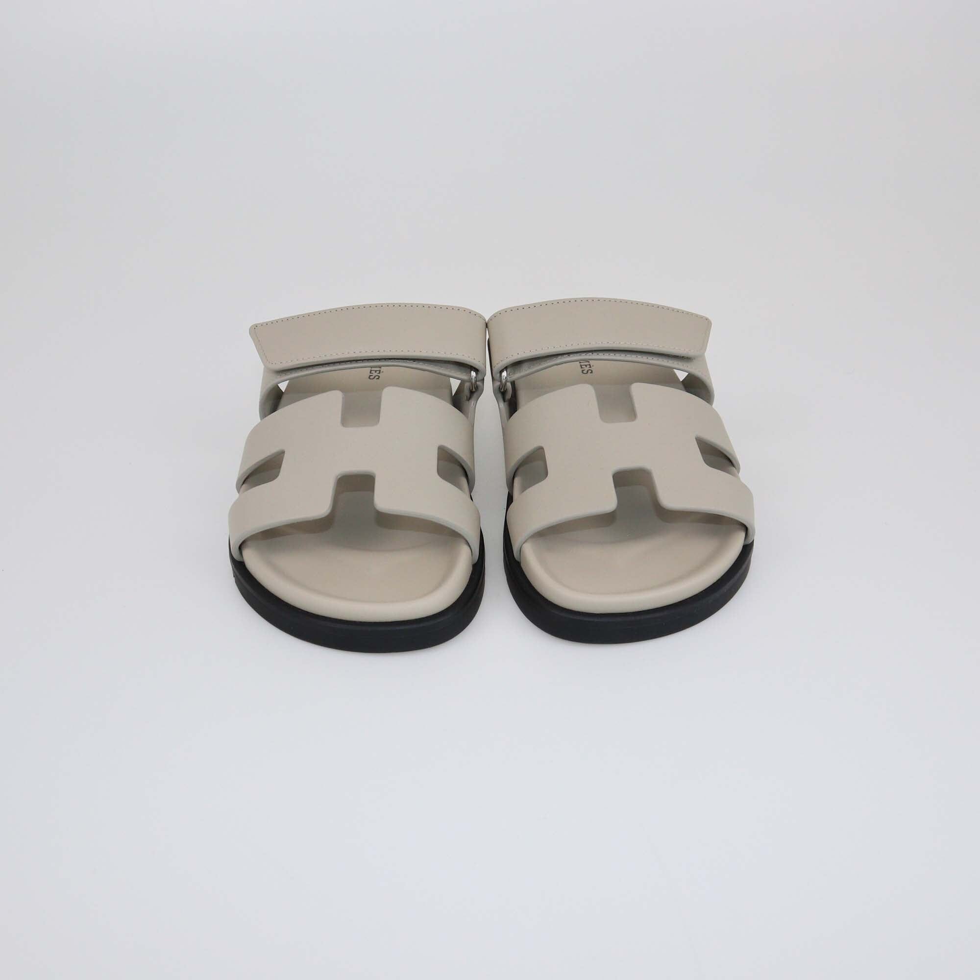 Hermes Beige Esquisse Chypre Sandals Womens Hermes 