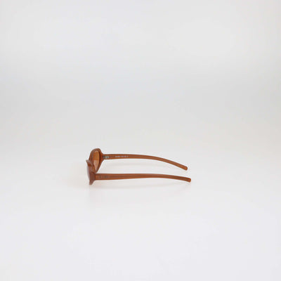 Prada Brown Acetate Translucent Oval Sunglasses