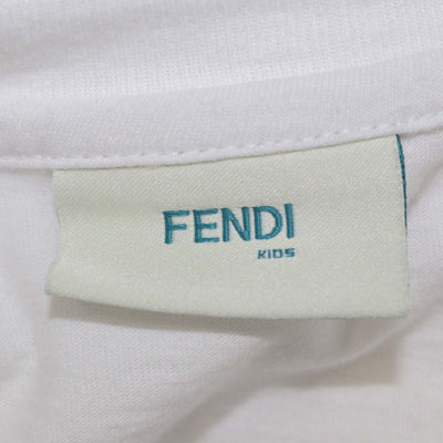 Fendi Kids White Cotton Fendi Doll Print T-Shirt
