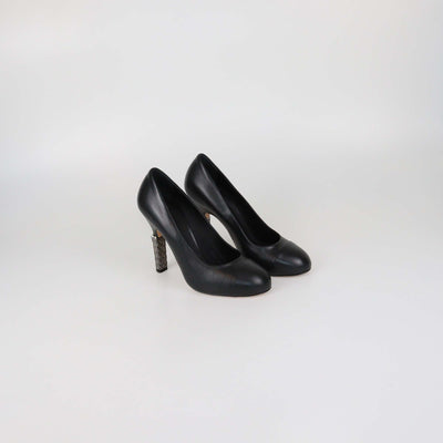 Chanel Multicolor Tweed Block Heel Cap Toe Pumps