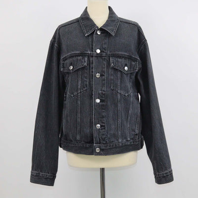 Alexander Wanf Black Denim Button Up Jacket