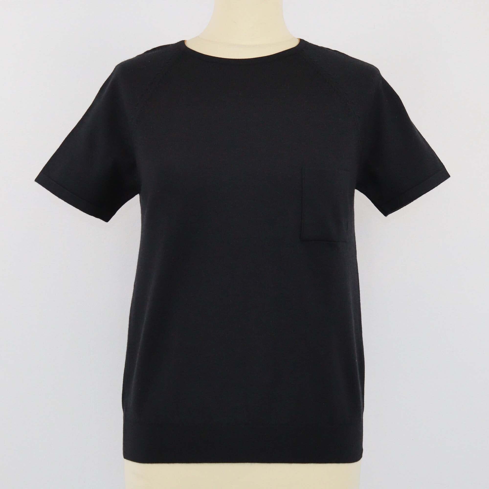 Hermes Black Pokcet Detailed Half Sleeve T Shirt Womens Hermes 