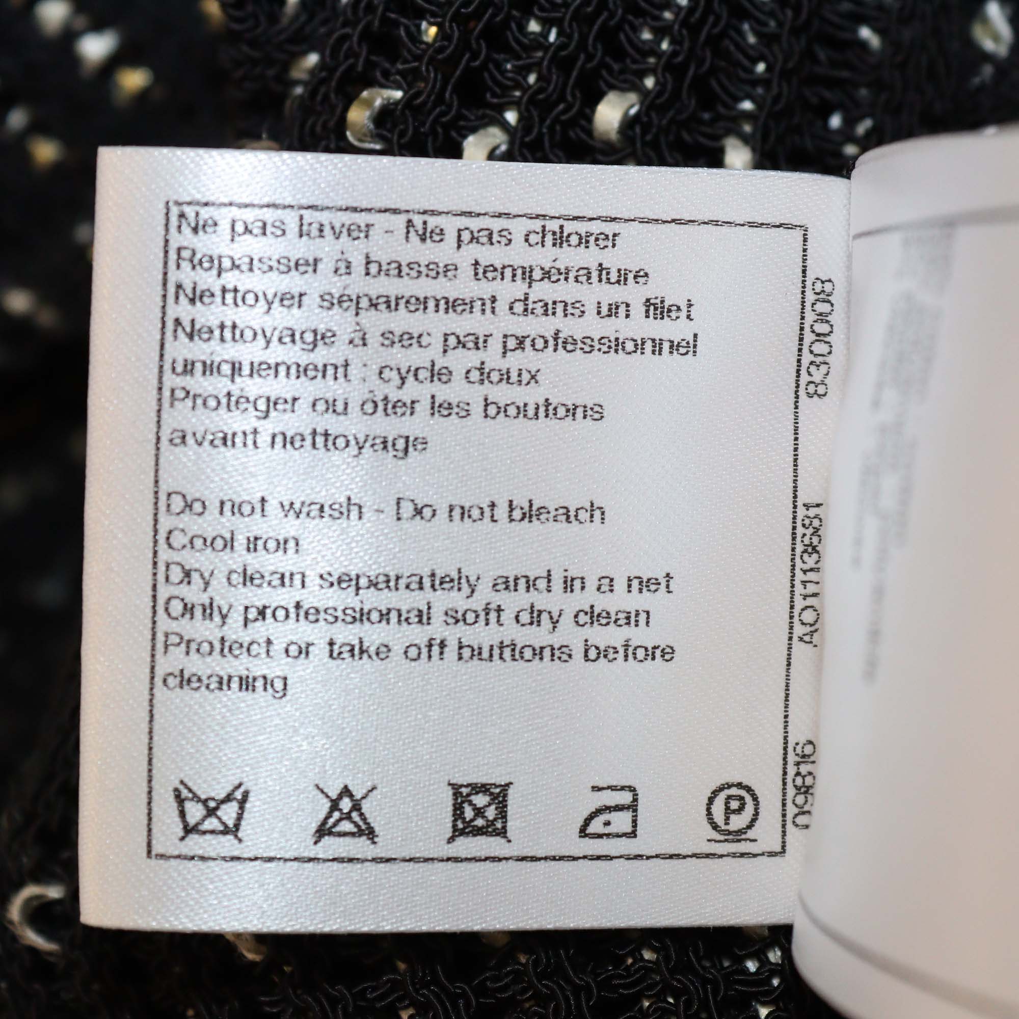 Chanel Black Crochet Knit Strappy Midi Dress & Short Sleeve Cardigan Set