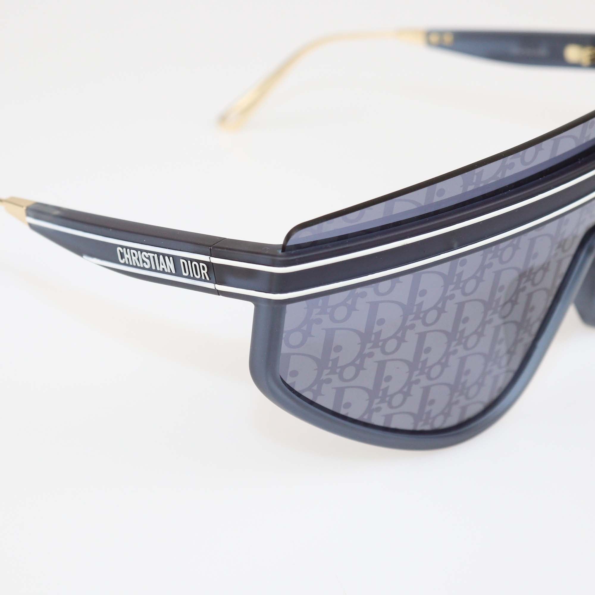 Christian Dior Navy Oblique DiorClub M2U Shield Sunglasses