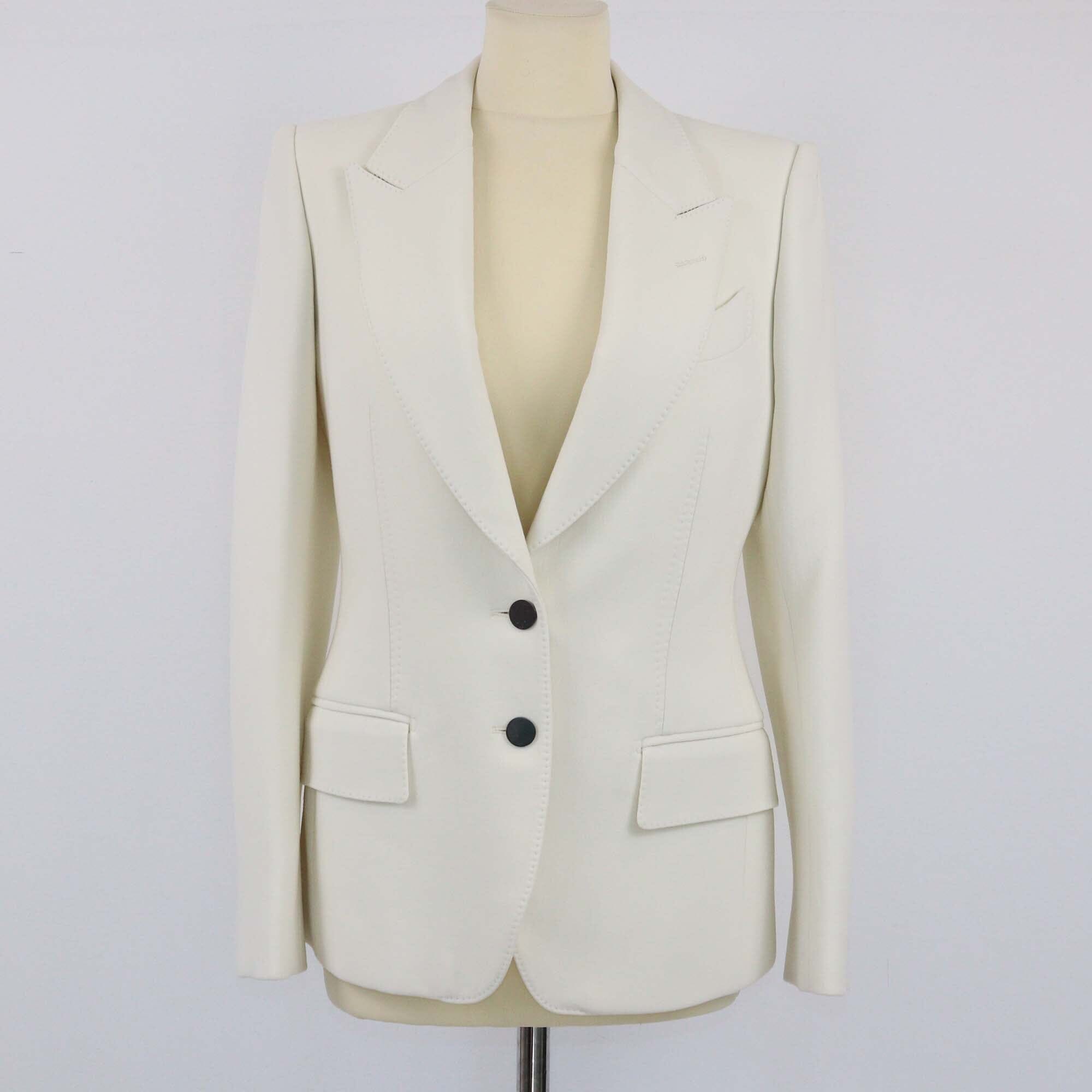 Tom Ford White Single Breasted Blazer Womens Tom Ford 