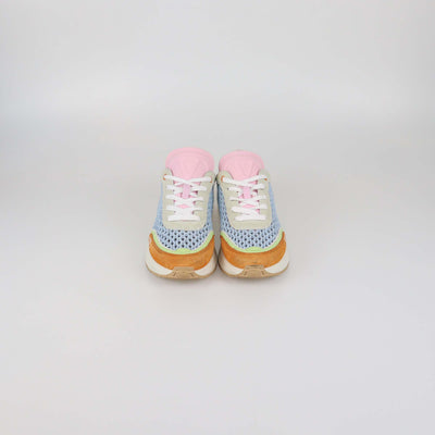 Valentino Multicolor Leather and Mesh Fabric Lace Up Sneakers