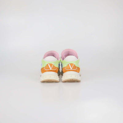 Valentino Multicolor Leather and Mesh Fabric Lace Up Sneakers
