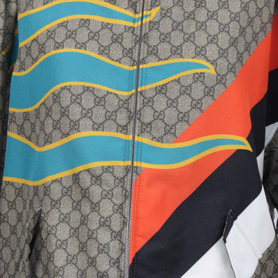 Gucci Beige GG Nylon Printed Gucci Centrum Jacket
