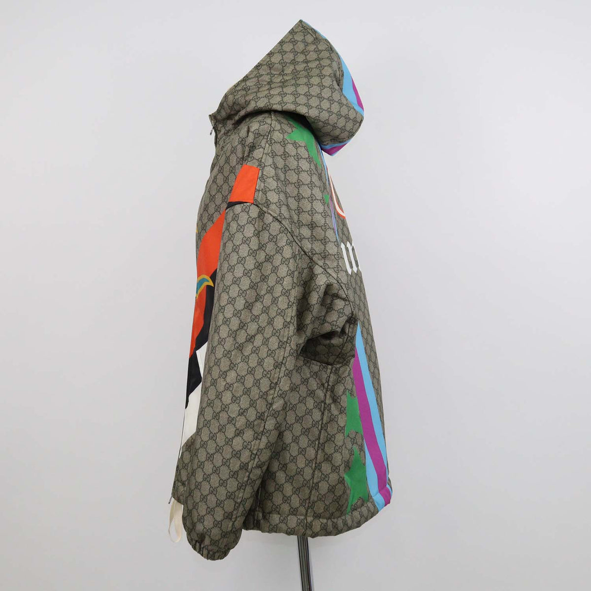 Gucci Beige GG Nylon Printed Gucci Centrum Jacket