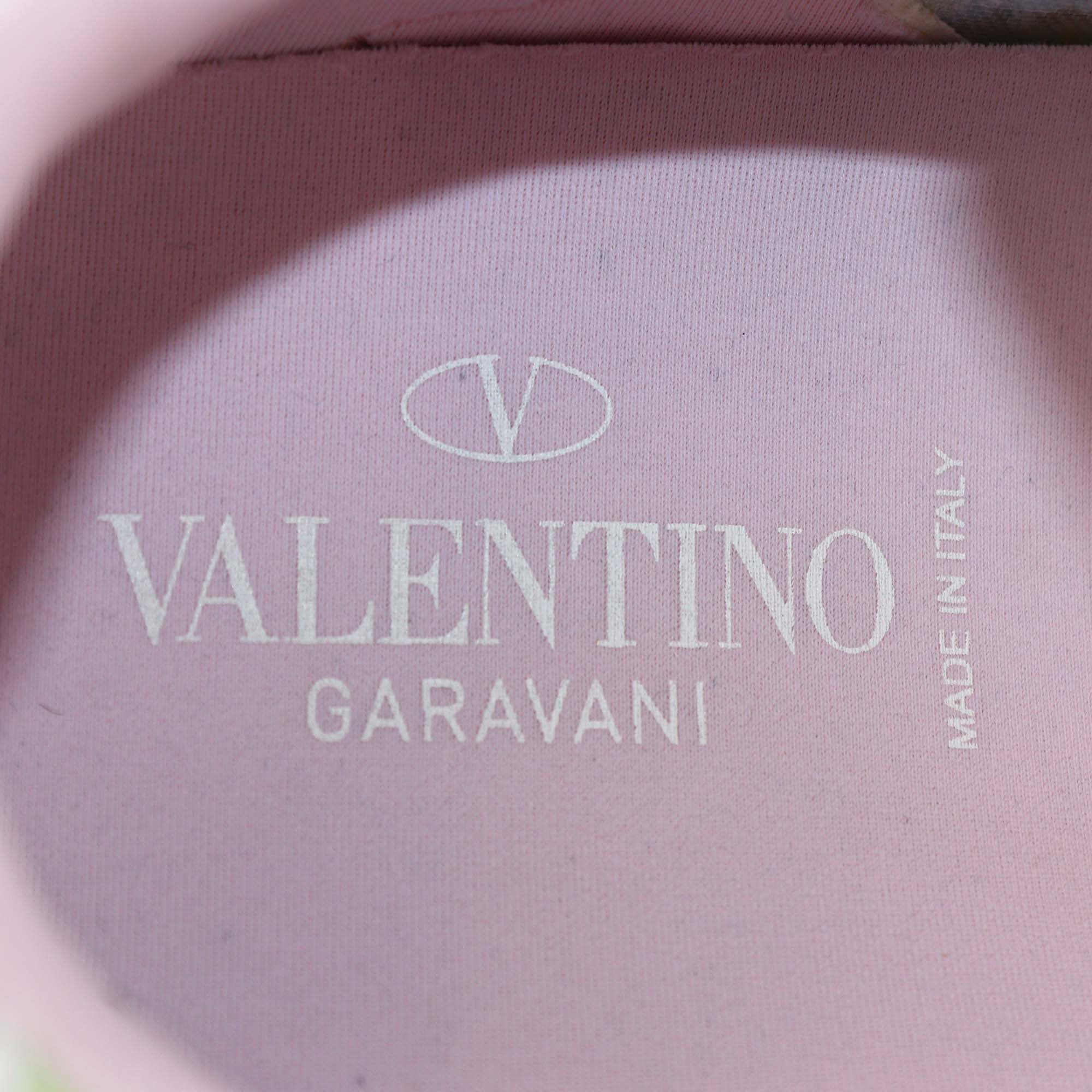 Valentino Multicolor Leather and Mesh Fabric Lace Up Sneakers