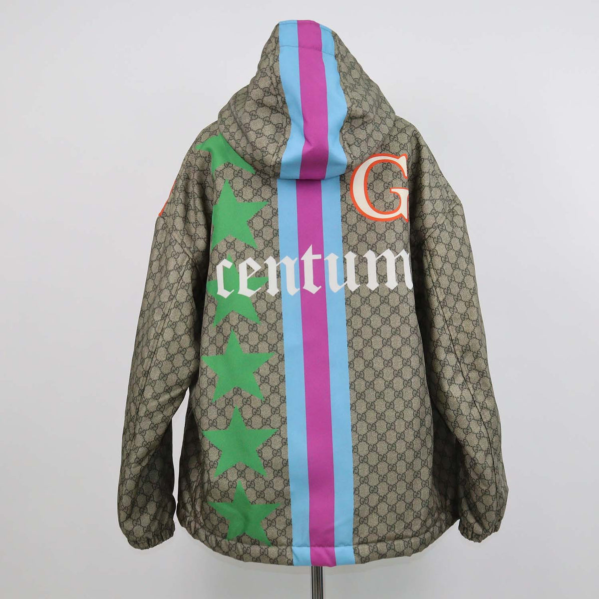 Gucci Beige GG Nylon Printed Gucci Centrum Jacket