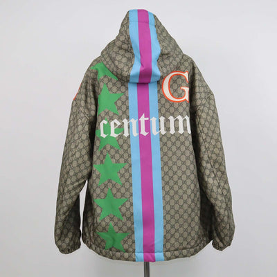 Gucci Beige GG Nylon Printed Gucci Centrum Jacket