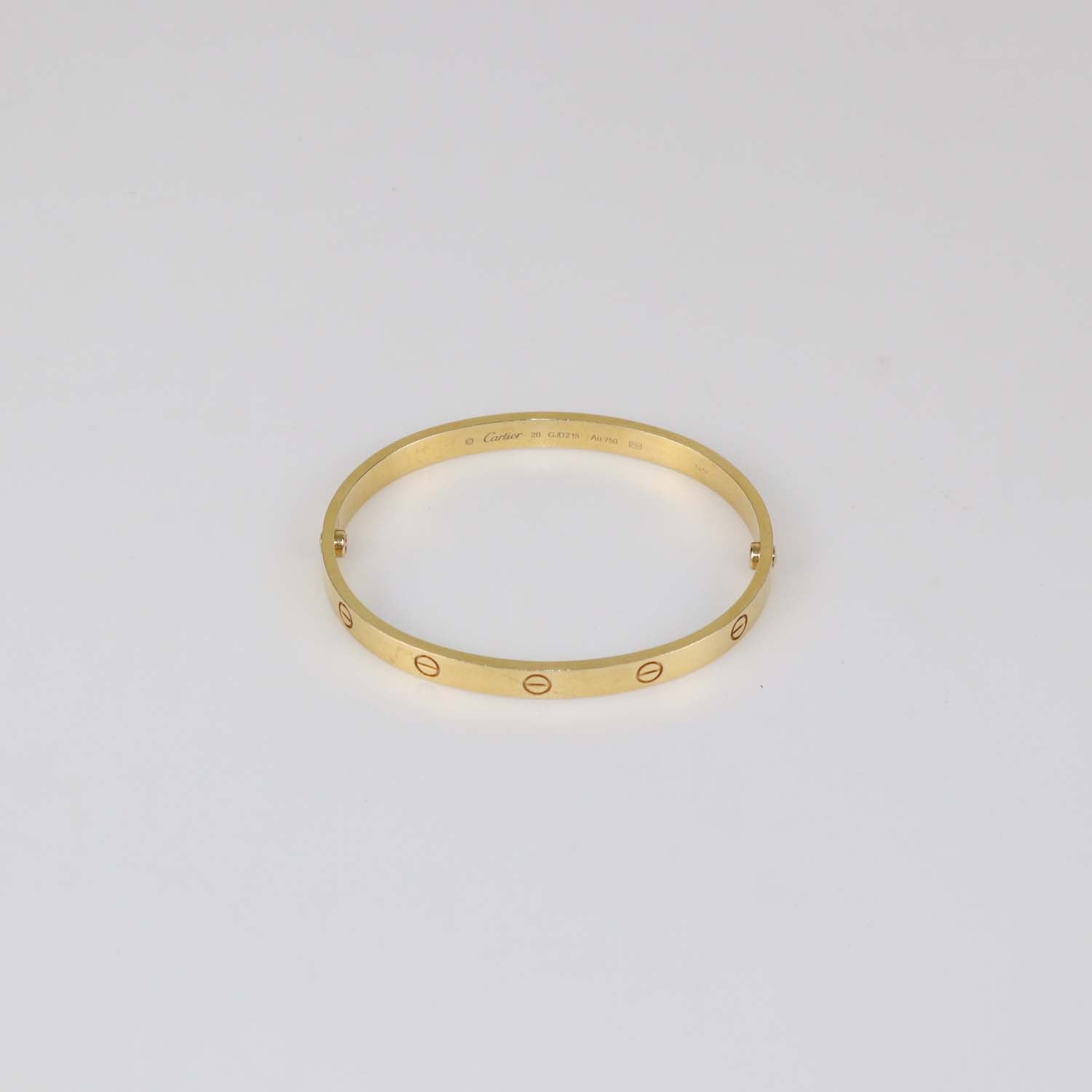 Cartier 18K Yellow Gold Classic Love Bangle Bracelet Size 20