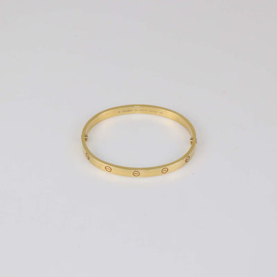 Cartier 18K Yellow Gold Classic Love Bangle Bracelet Size 20