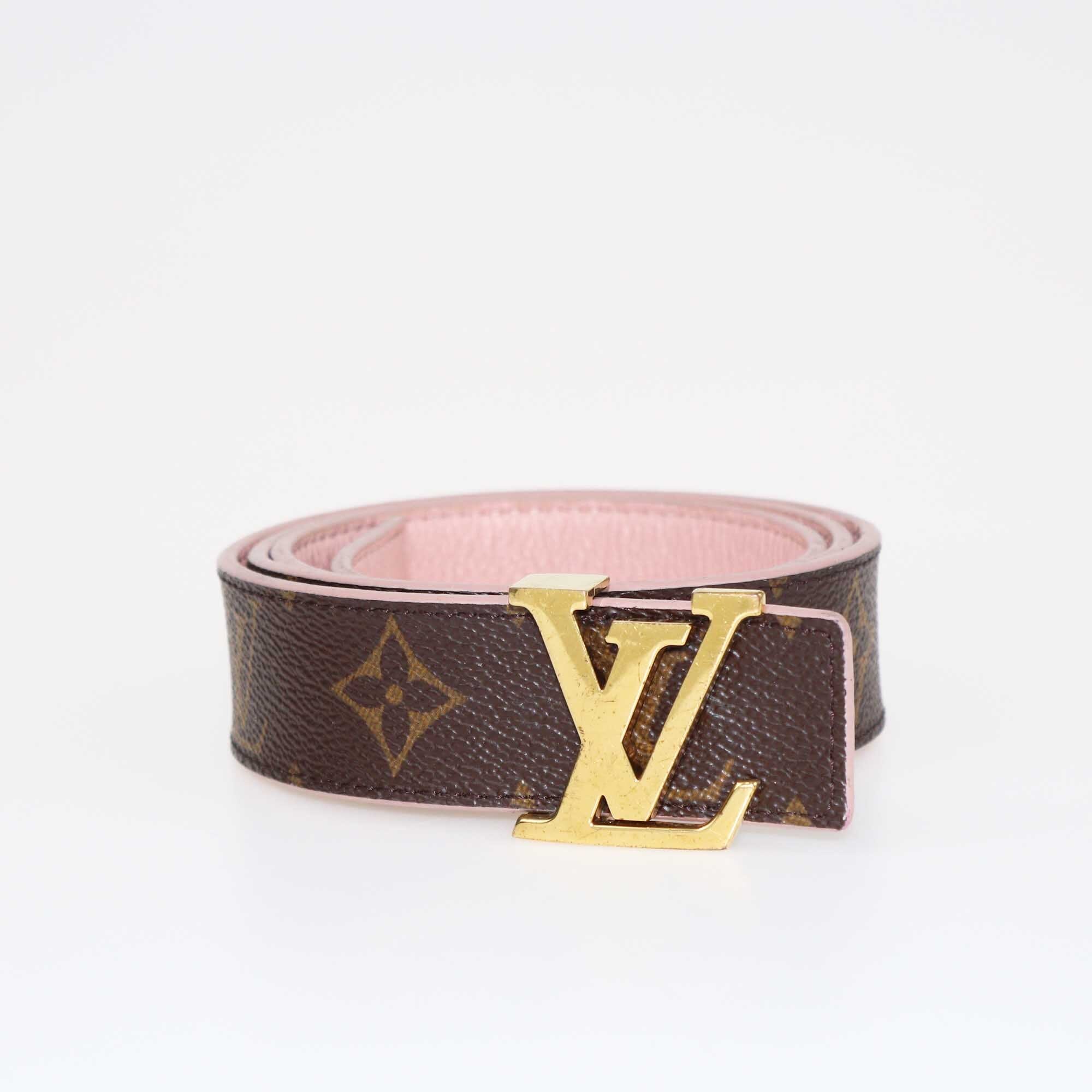 Louis Vuitton Pink Monogram Initiales Reversible Belt Accessories Louis Vuitton 