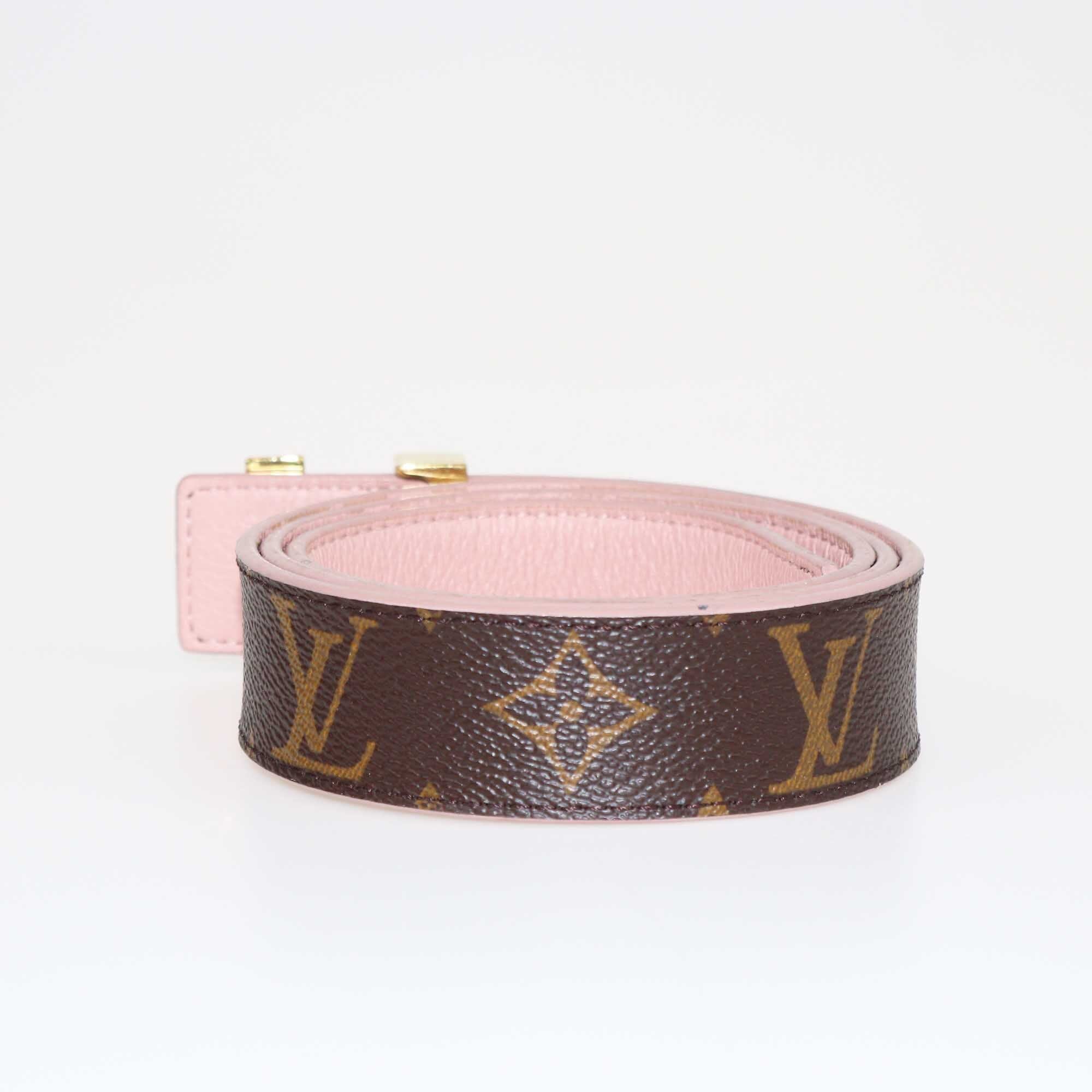 Louis Vuitton Pink Monogram Initiales Reversible Belt Accessories Louis Vuitton 