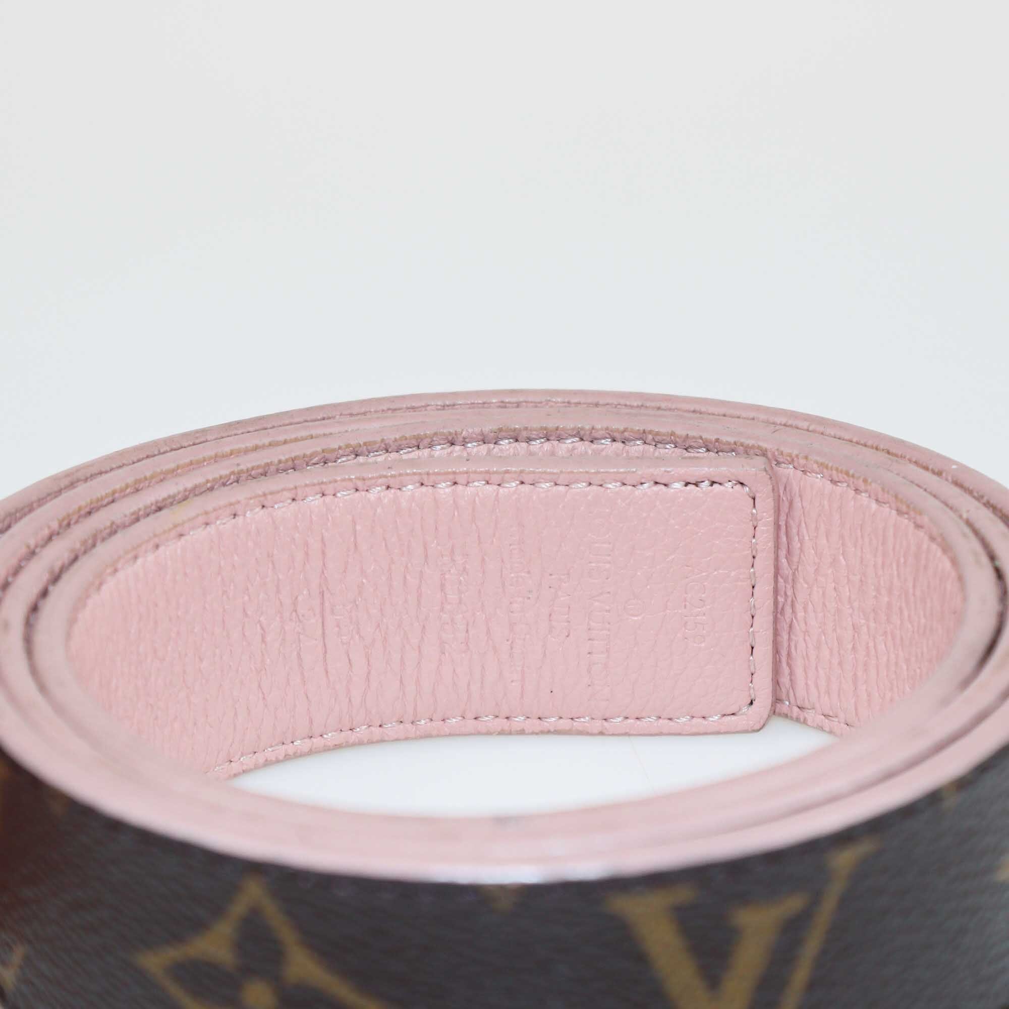 Louis Vuitton Pink Monogram Initiales Reversible Belt Accessories Louis Vuitton 