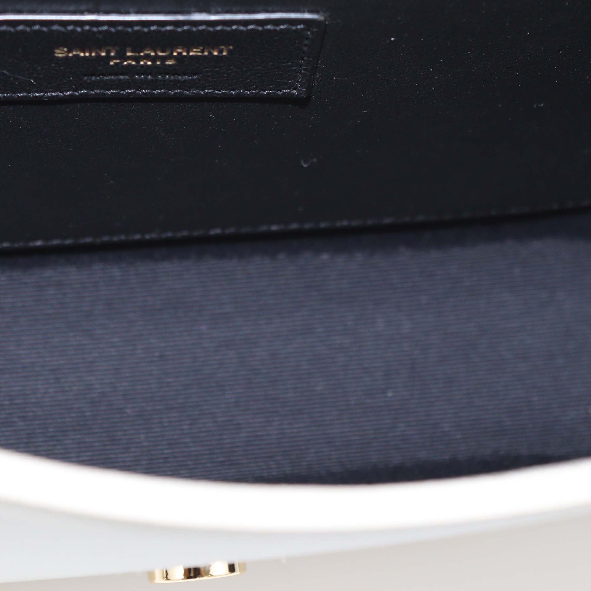 Saint Laurent Off White Leather Medium Kate Tassel Shoulder Bag