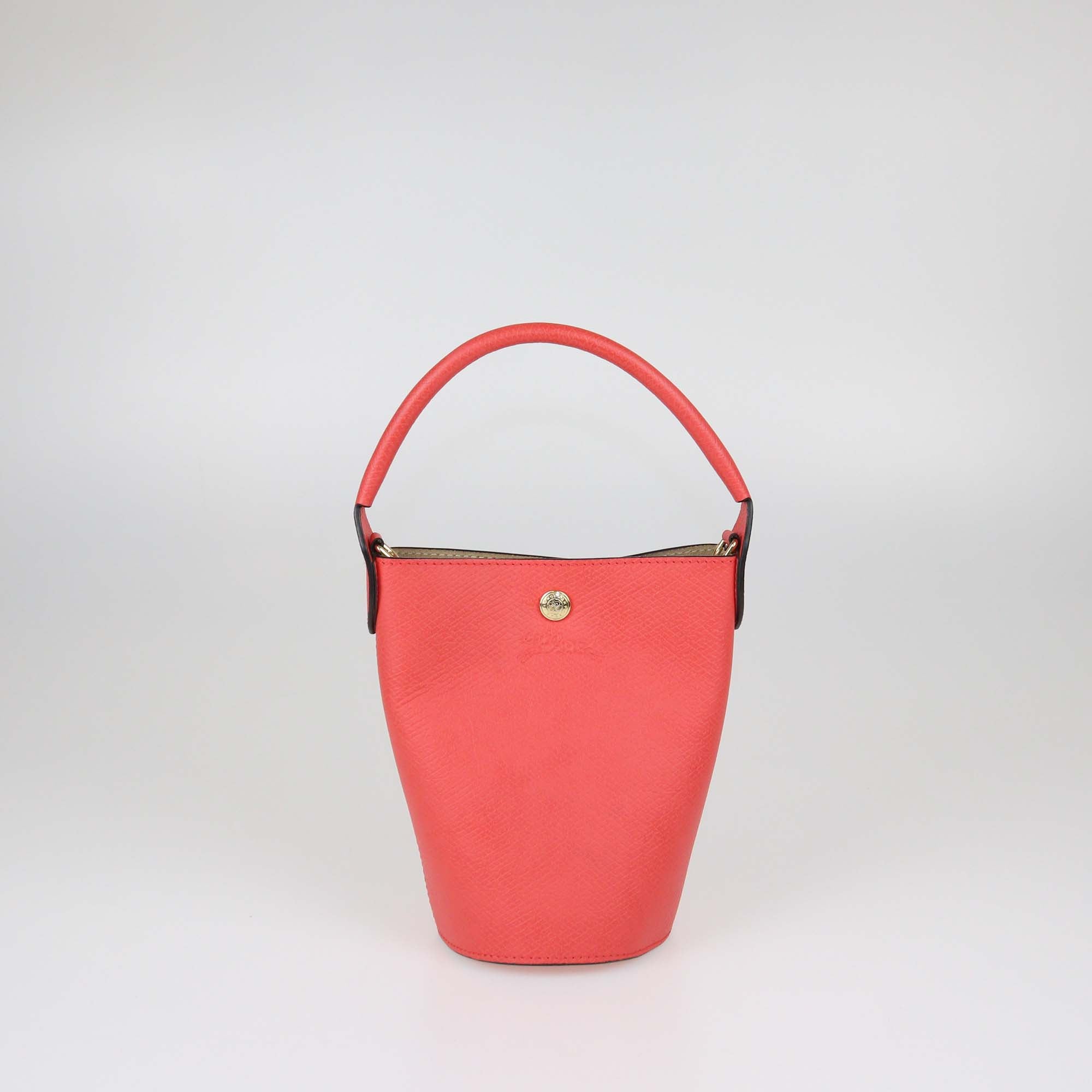 Longchamp Orange Leather Épure XS Bucket Bag