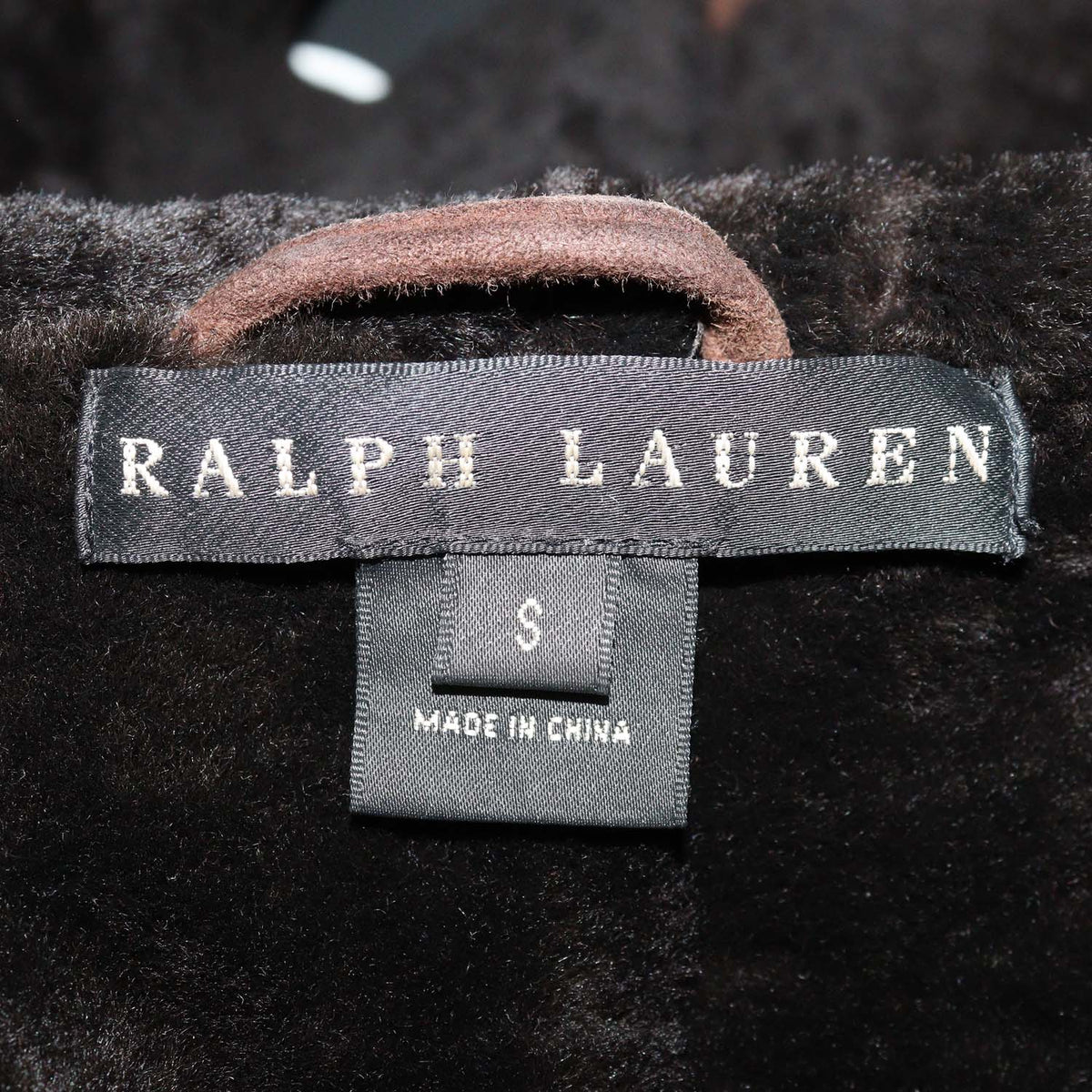 Ralph Laurent Dark Brown Suede and Lamb Fur Toggle Loop Jacket