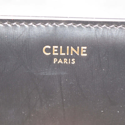Celine Black Shiny Leather Triomphe Crossbody Bag