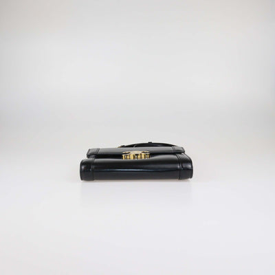 Celine Black Shiny Leather Triomphe Crossbody Bag