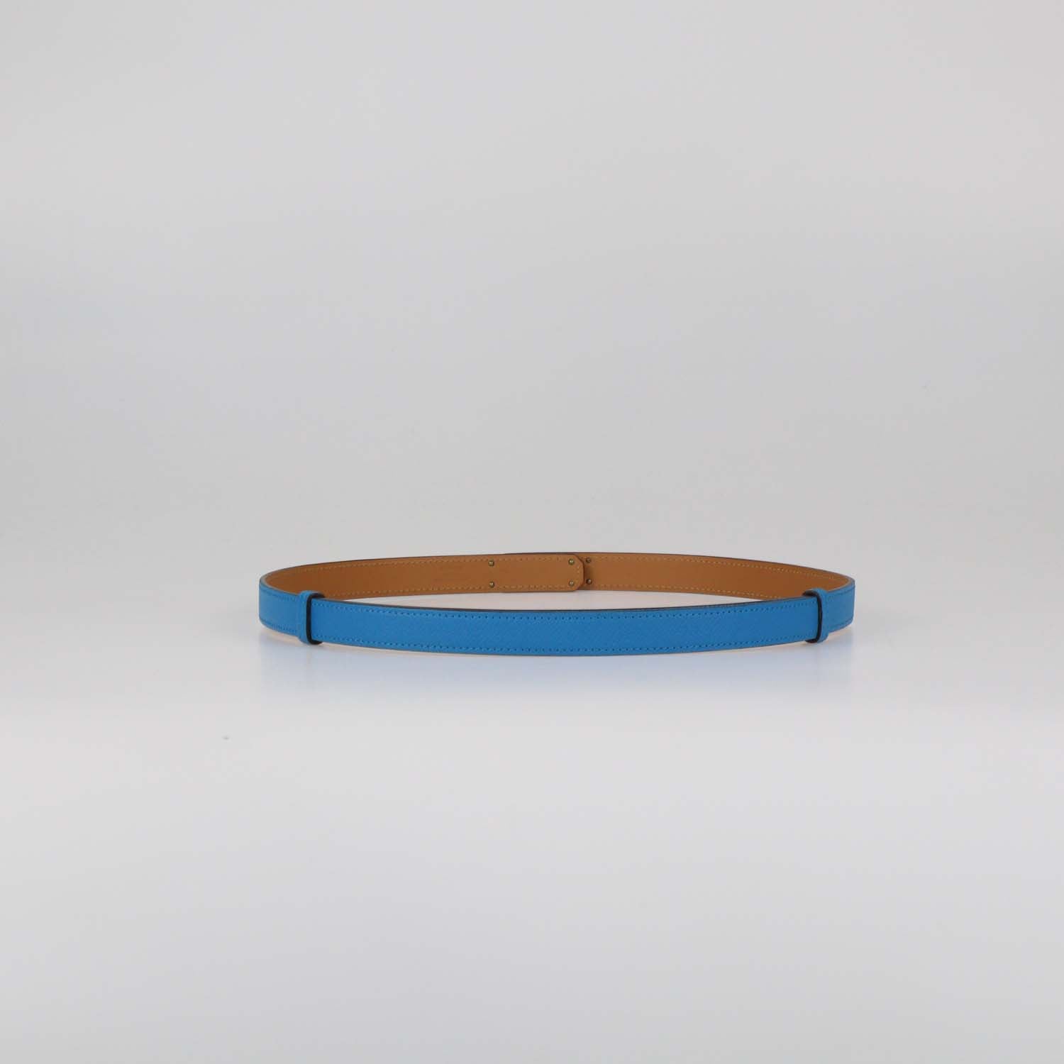 Hermes Blue Zanzibar Epsom Leather Kelly Belt
