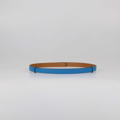 Hermes Blue Zanzibar Epsom Leather Kelly Belt