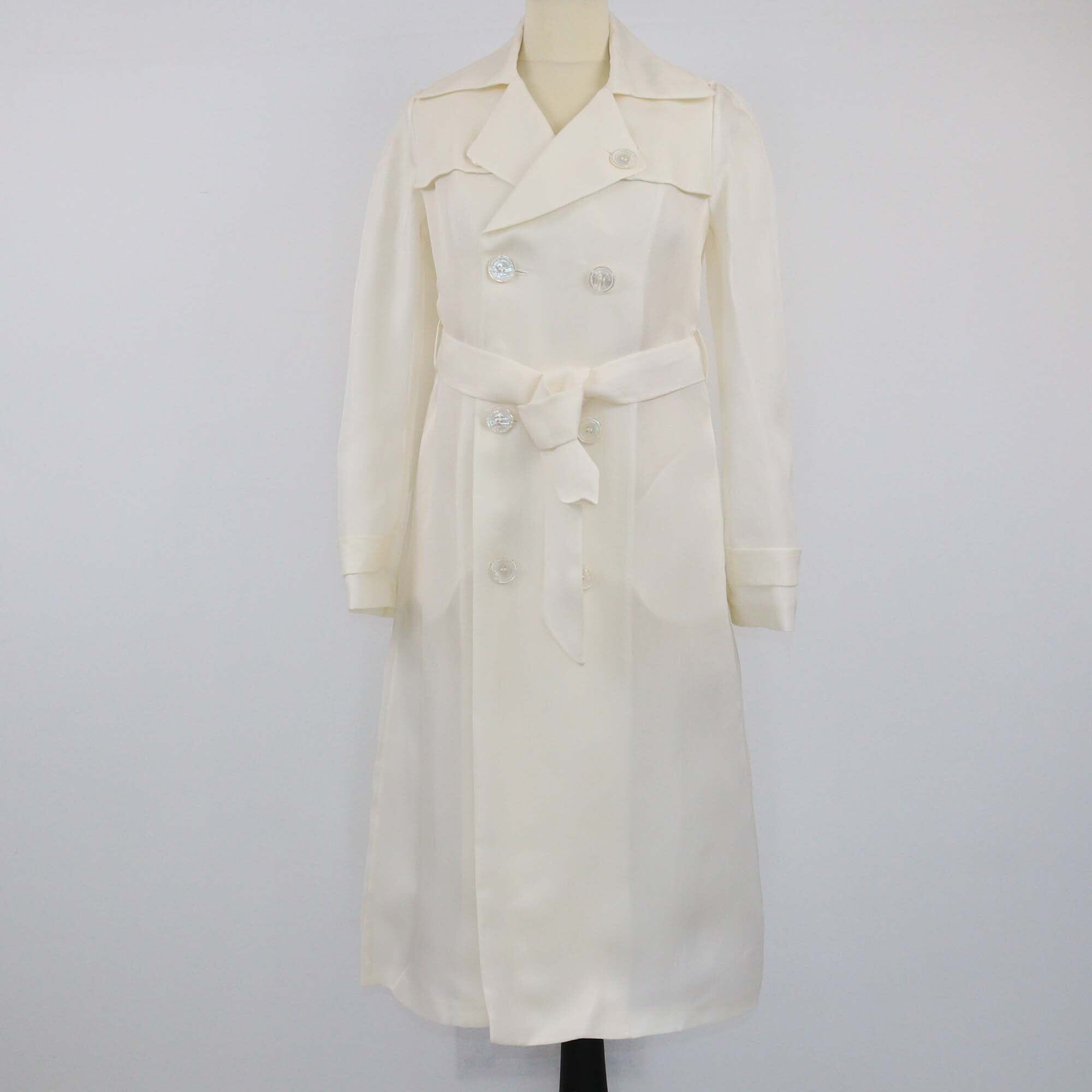 Dsquared Off White Double Breasted Belted Trench Coat Womens Dsquared2 