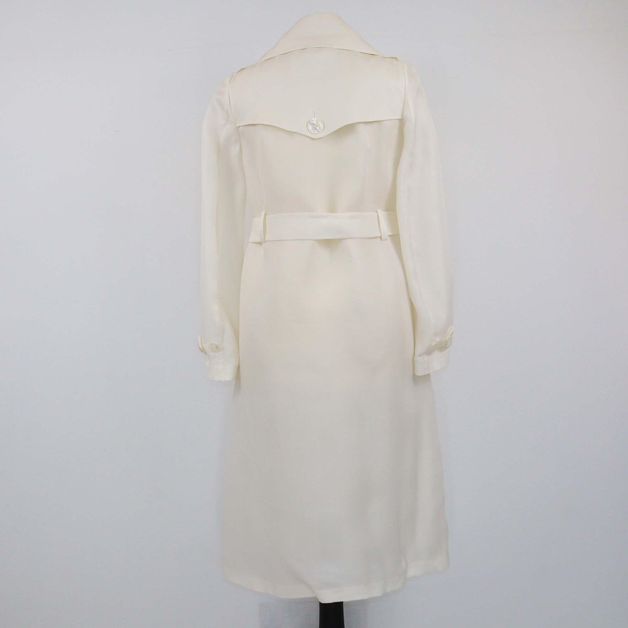 Dsquared Off White Double Breasted Belted Trench Coat Womens Dsquared2 