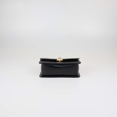 Chanel Black Shiny Calfskin Quilted Leather Mini Perfect Fit Flap Bag