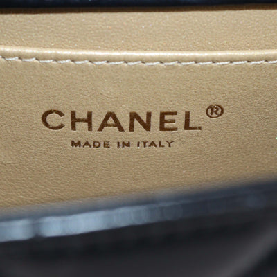Chanel Black Shiny Calfskin Quilted Leather Mini Perfect Fit Flap Bag