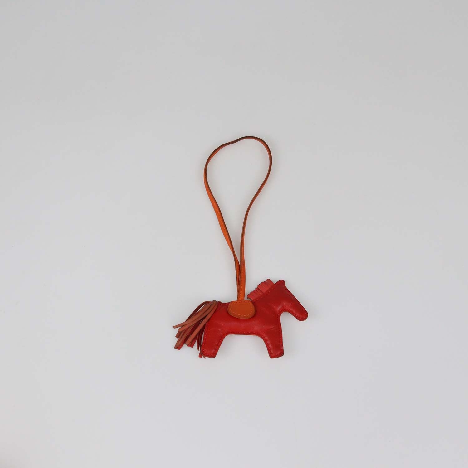 Hermes Orange/Cornaline Milo Leather Rodeo PM Bag Charm